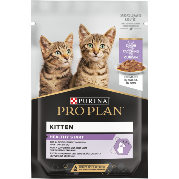 PRO PLAN KITTEN Plic hrană umedă pentru pisici cu Curcan