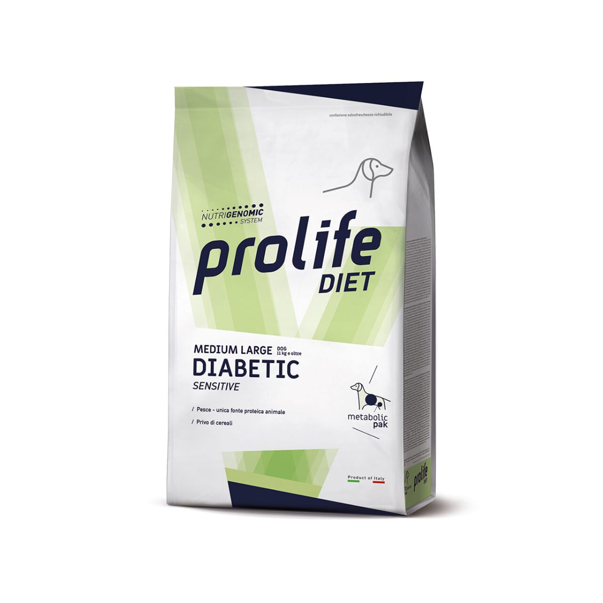 PROLIFE Diabetic Sensitive, M-XL, Păstrăv, dietă veterinară, hrană uscată câini, diabet, 8kg - poza 1