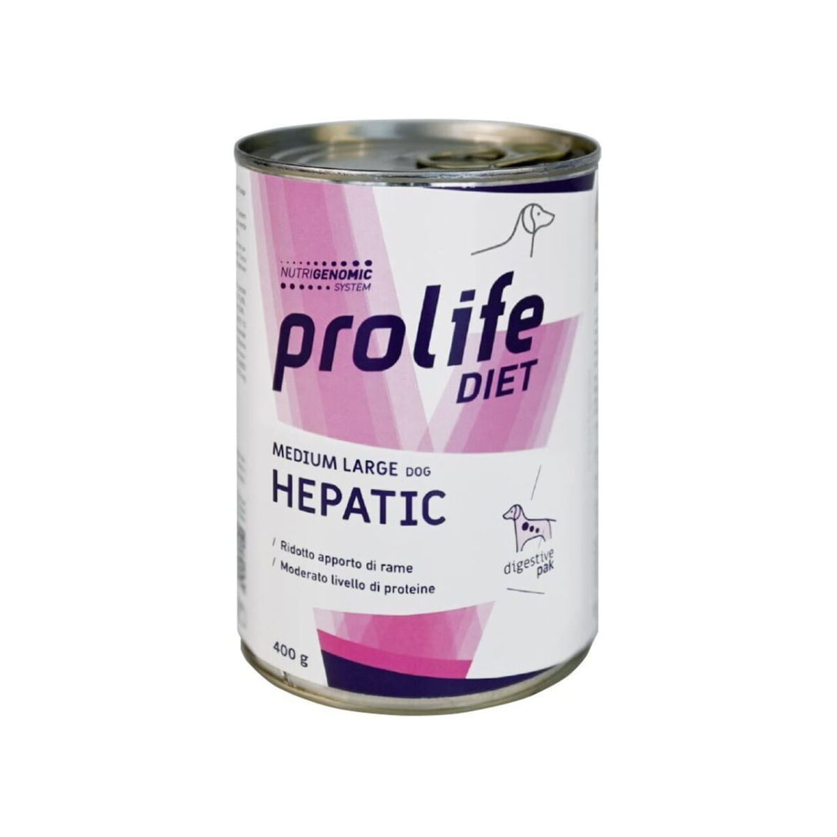 PROLIFE Diet Hepatic, M-XL, Pui și Porc, dietă veterinară, conservă hrană umedă fără cereale câini, sistem hepatic, (în aspic), 400g - poza 1