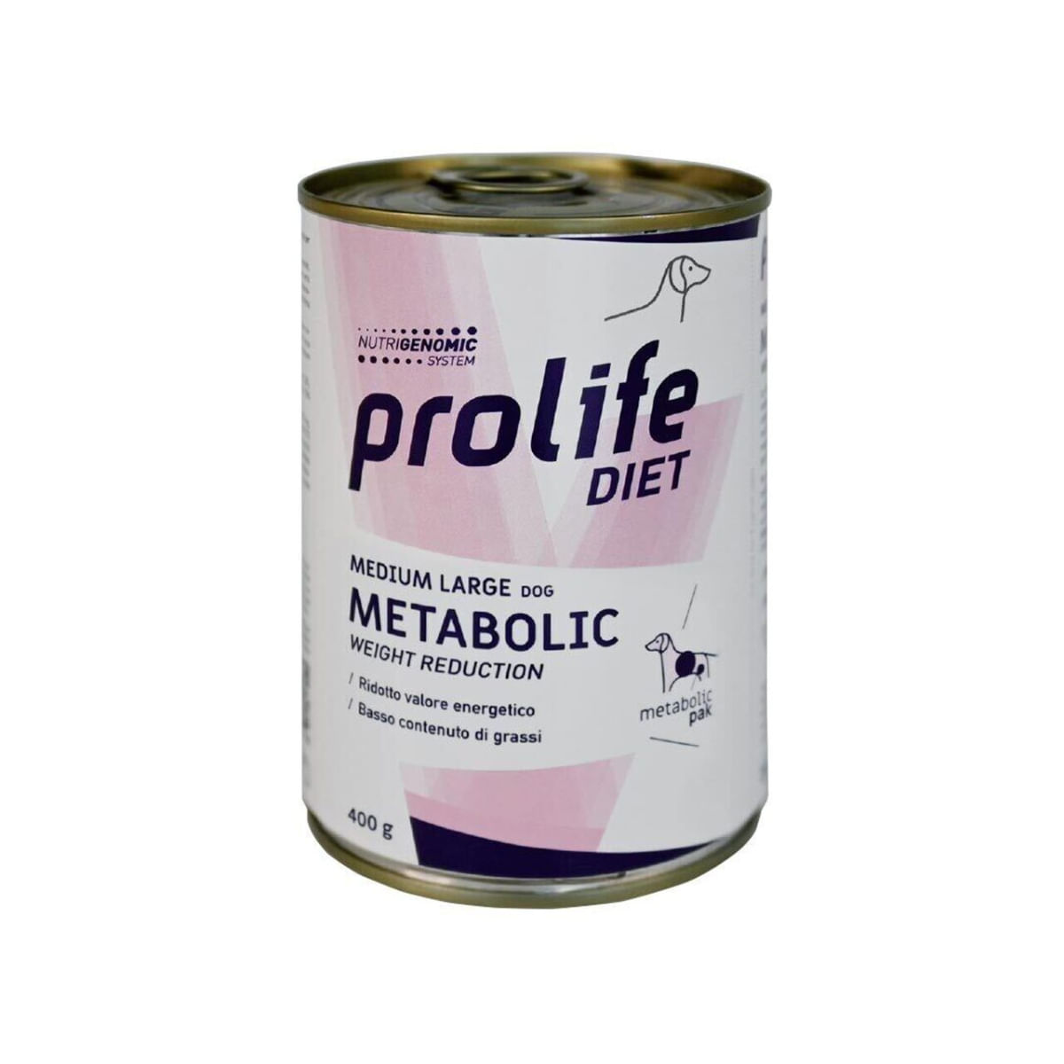 PROLIFE Diet Metabolic Weight Reduction, M-XL, Pui și Miel, dietă veterinară, conservă hrană umedă câini, obezitate, (în aspic), 400g - poza 1