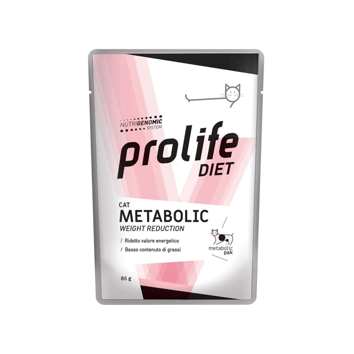 PROLIFE Diet Metabolic Weight Reduction, Pui, dietă veterinară, plic hrană umedă pisici, obezitate & diabet, (în aspic), bax, 85g x 12buc - poza 2