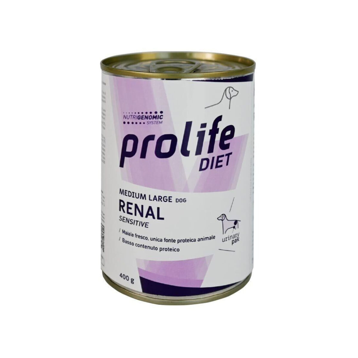 PROLIFE Diet Renal Sensitive, M-XL, Porc, dietă veterinară, conservă hrană umedă câini, sistem renal, (în aspic), 400g - poza 1
