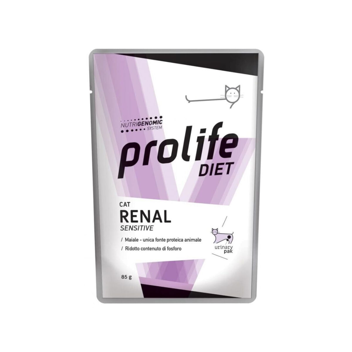 PROLIFE Diet Renal Sensitive, Porc, dietă veterinară, plic hrană umedă pisici, sistem renal, (în aspic), bax, 85g x 12buc - poza 2