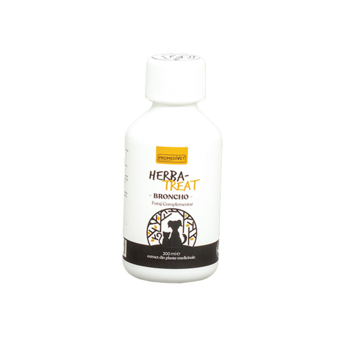 PROMEDIVET Herba-Treat Broncho, supliment sistem respirator câini, suspensie orală PROMEDIVET Herba-Treat Broncho, XS-XL, supliment sistem respirator câini și pisici, flacon, 200ml suspensie orală - poza 2