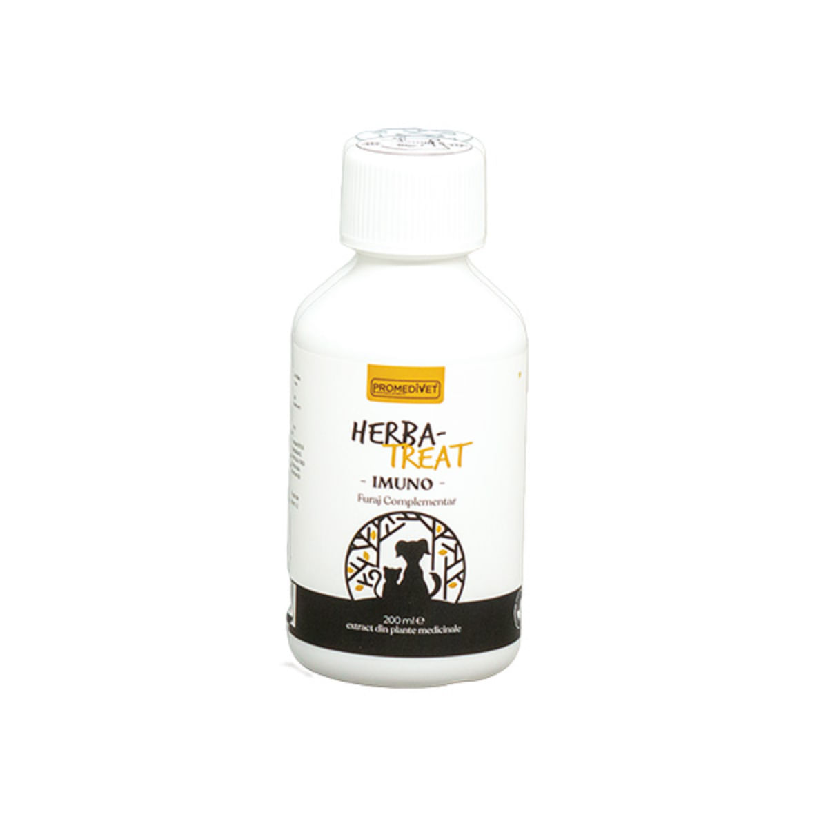 PROMEDIVET Herba-Treat Imuno, supliment sistem imunitar câini, suspensie orală PROMEDIVET Herba-Treat Imuno, XS-XL, supliment sistem imunitar câini și pisici, flacon, 200ml suspensie orală - poza 1