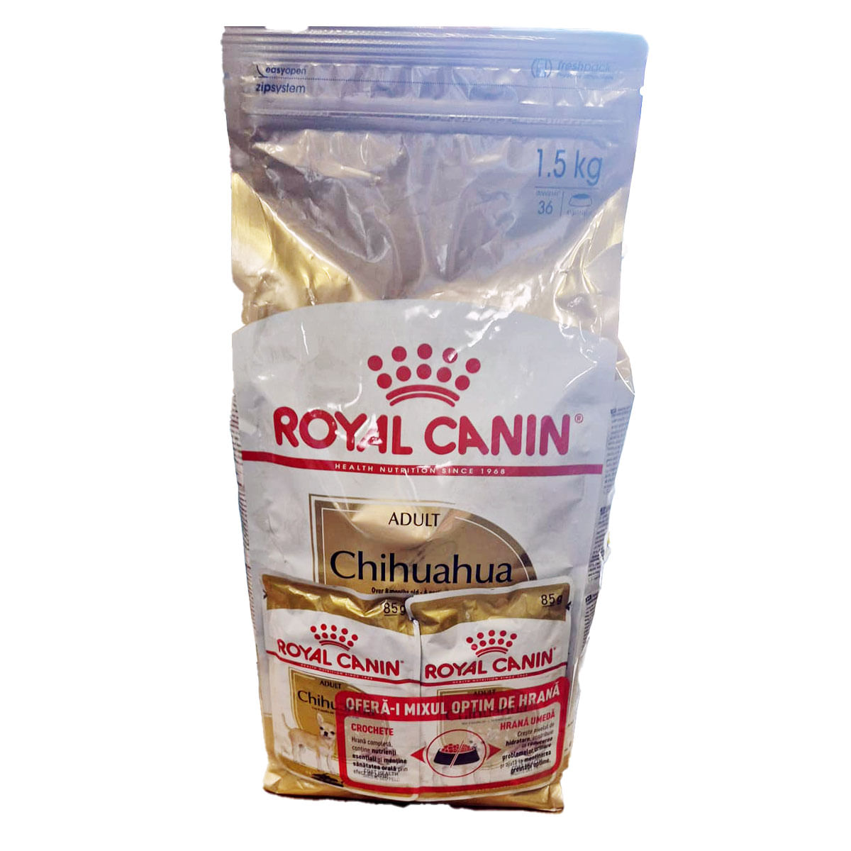 PROMO ROYAL CANIN Chihuahua Adult, hrană uscată câini, 1.5kg + 2buc x 85g plic GRATUIT - poza 2