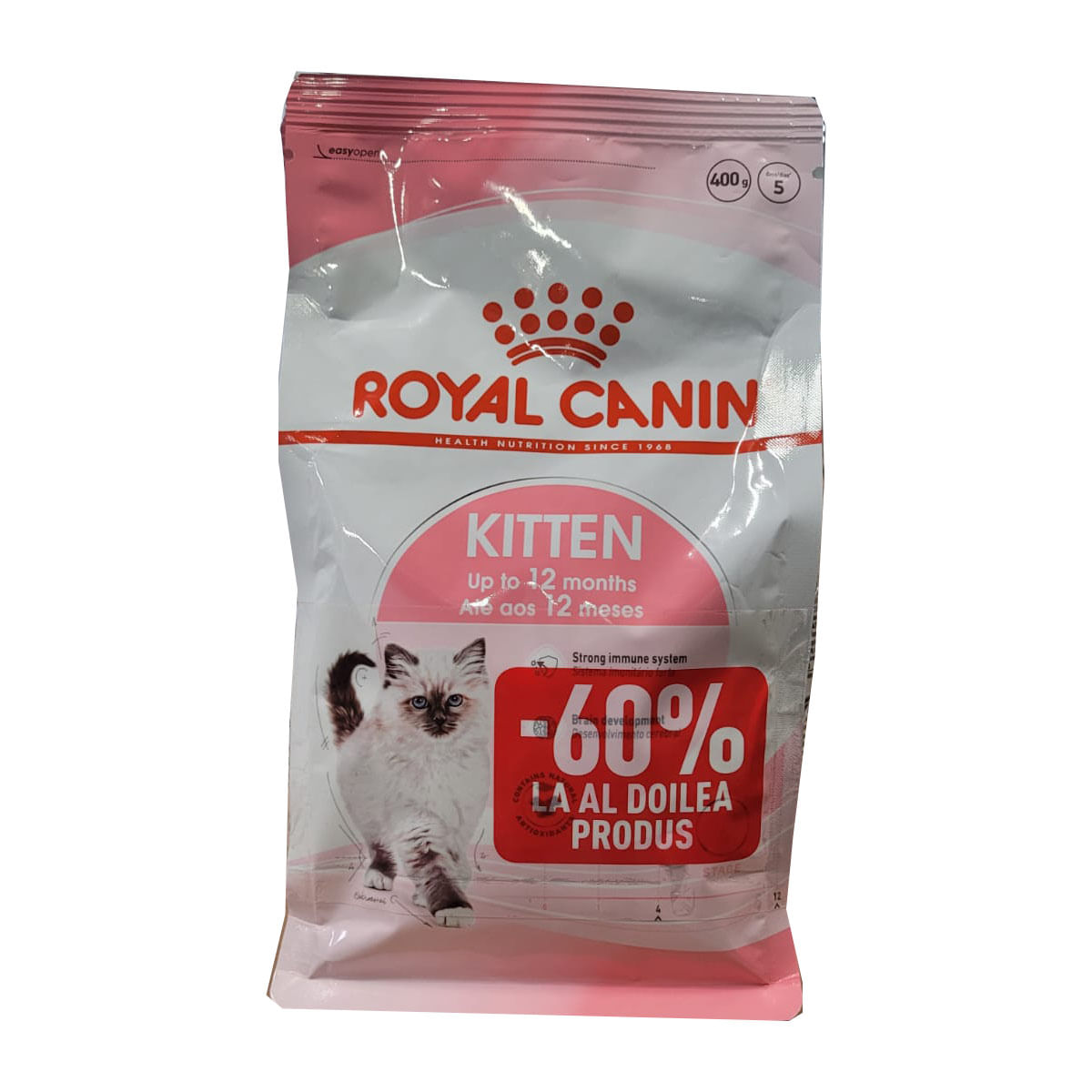 PROMO ROYAL CANIN Kitten, hrană uscată pisici junior, 400g, 60% REDUCERE la al Doilea Produs - poza 2