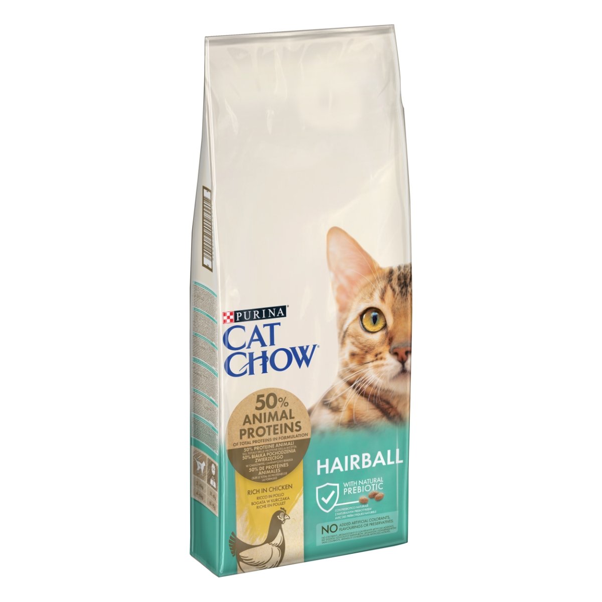 PURINA Cat Chow Hairball Control, Pui, hrană uscată pentru pisici, limitarea ghemurilor de blană, 15kg - poza 2