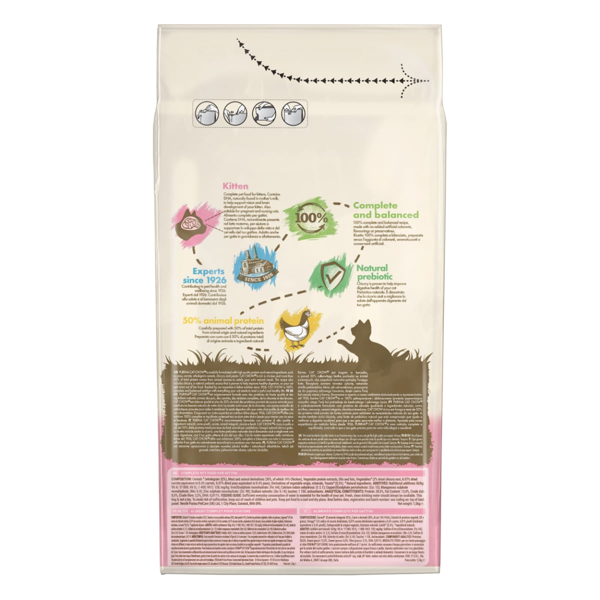 PURINA Cat Chow Kitten, Pui, hrană uscată pentru pisici junior, 1.5kg - poza 3