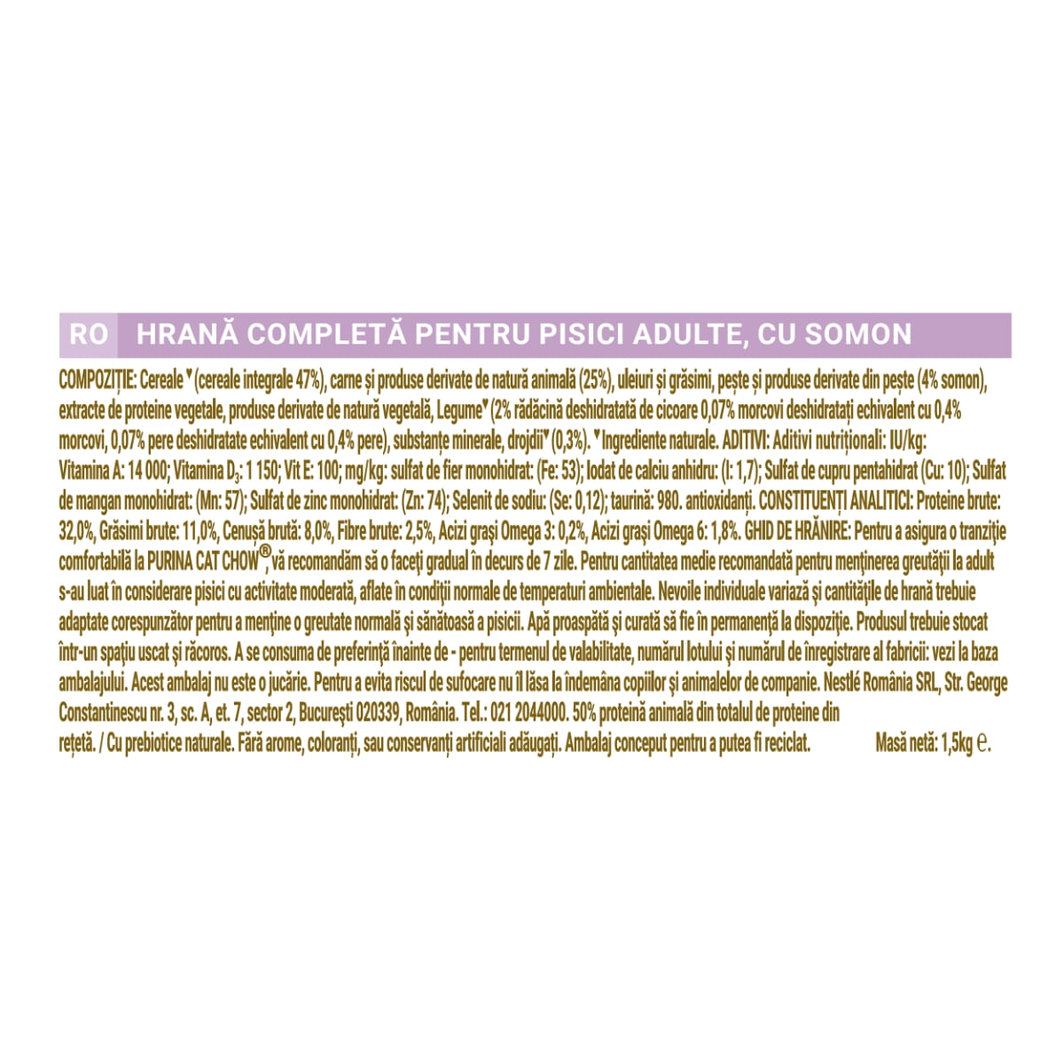 PURINA Cat Chow Sensitive, Somon, hrană uscată pentru pisici, sensibilități digestive, 1.5kg - poza 3