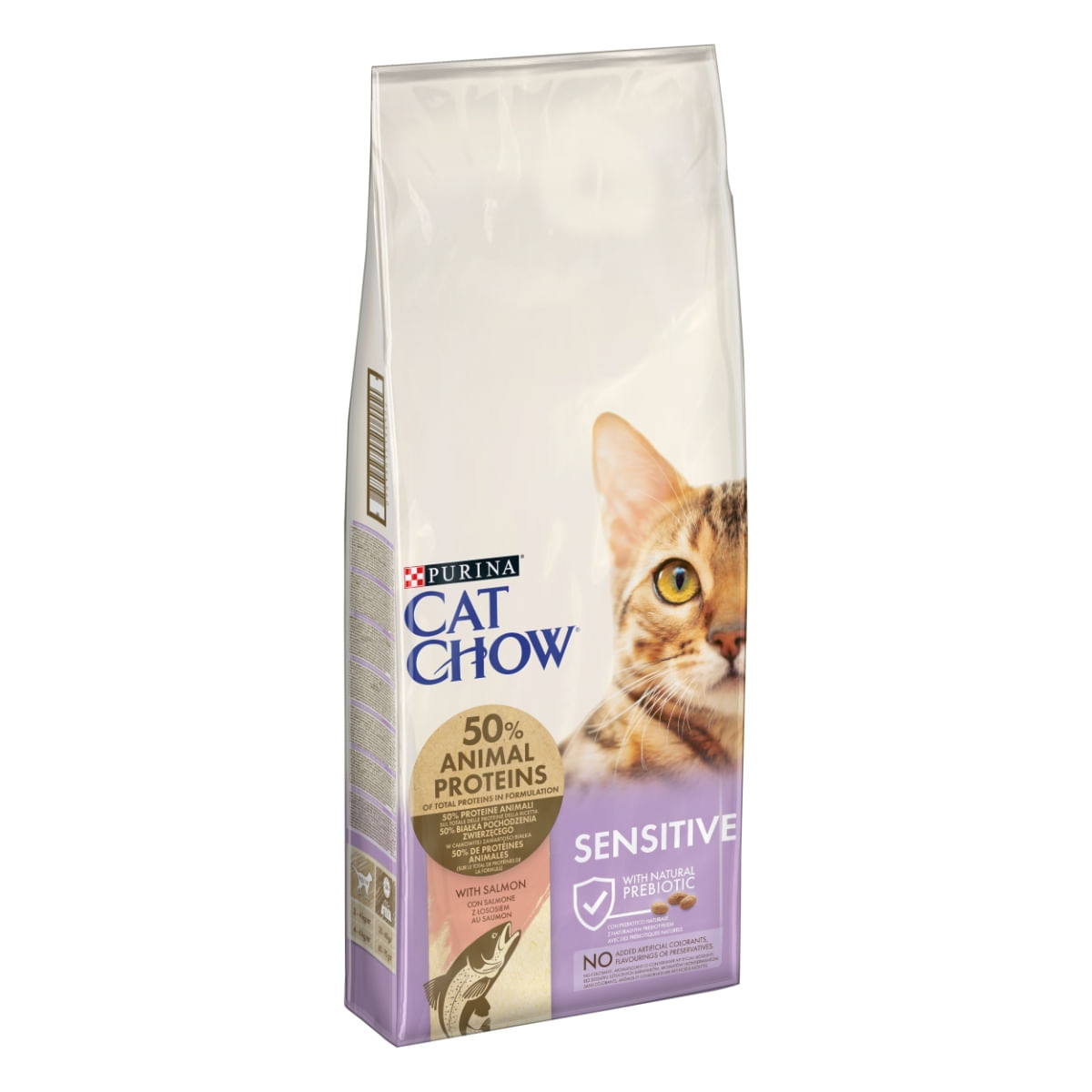 PURINA Cat Chow Sensitive, Somon, hrană uscată pentru pisici, sensibilități digestive, 15kg - poza 1