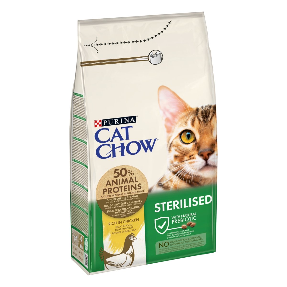 PURINA Cat Chow Sterilised, Pui, hrană uscată pentru pisici sterilizate, 1.5kg - poza 2