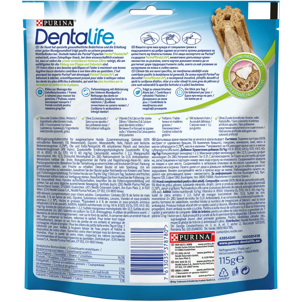 PURINA Dentalife Adult Small, recompense câini de talie mică, batoane, 7buc - poza 3