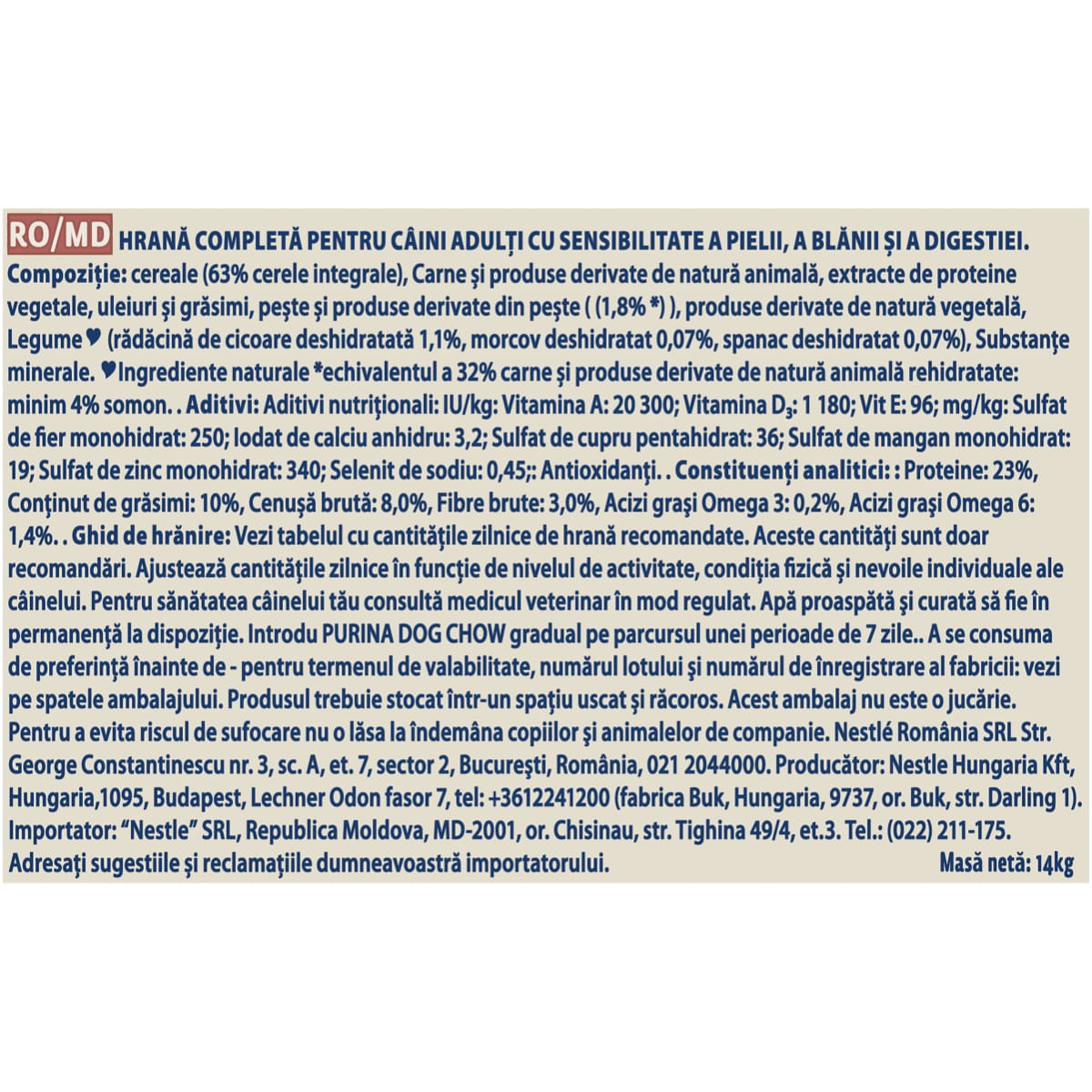 PURINA Dog Chow Adult Sensitive, Somon, hrană uscată câini, sensibilități digestive, 14kg - poza 5
