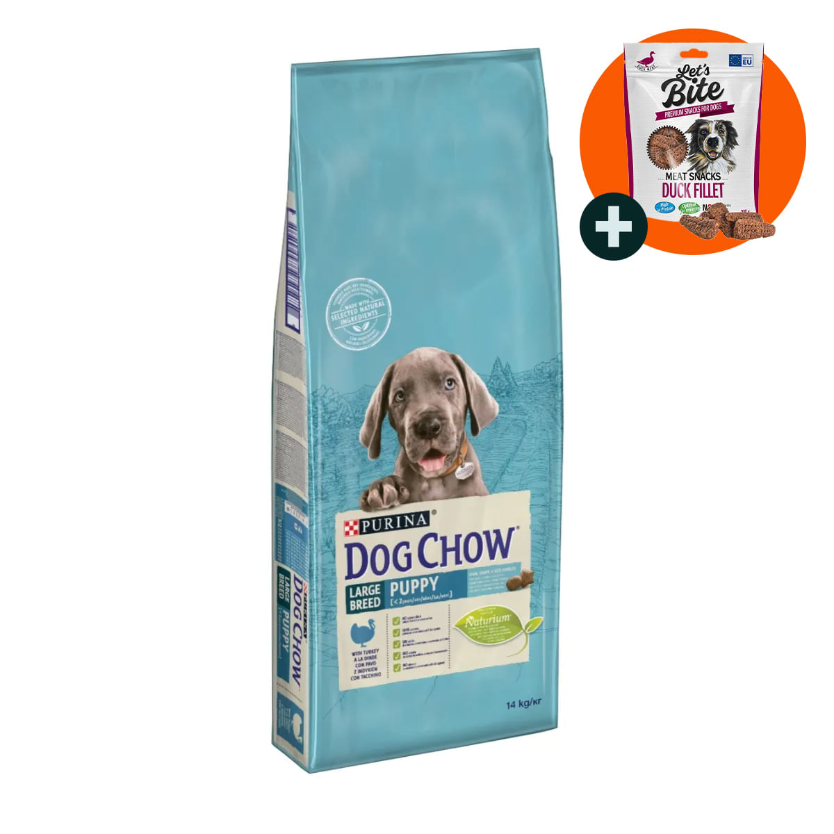 PURINA Dog Chow Puppy L-XL, Curcan, hrană uscată câini junior, 14kg