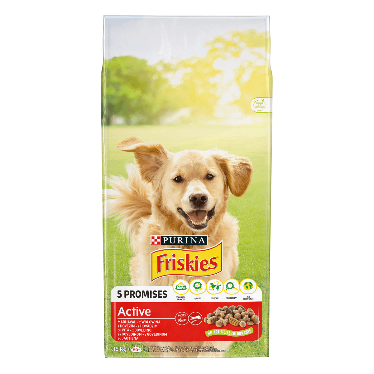 PURINA Friskies Adult Active, Vită, hrană uscată câini, activitate intensă, 15kg - poza 1