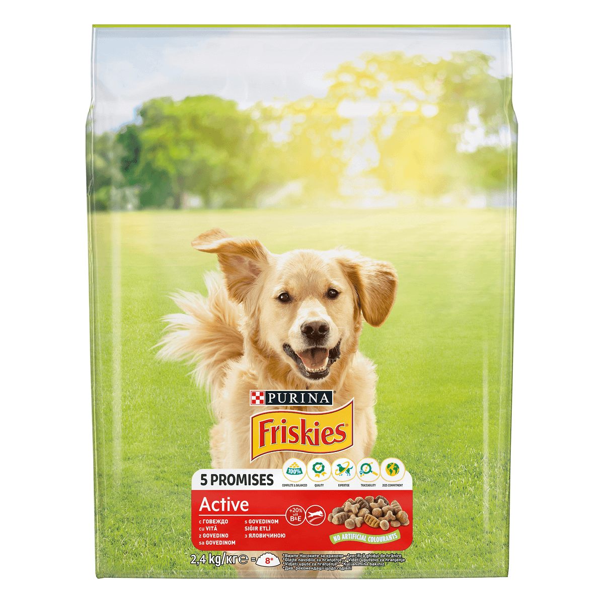 PURINA Friskies Adult Active, Vită, hrană uscată câini, activitate intensă, 2.4kg - poza 4