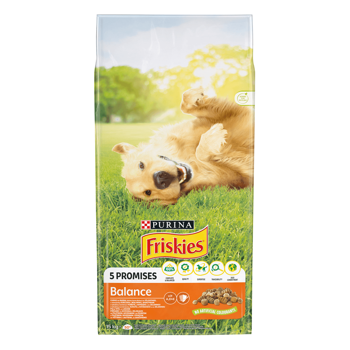 PURINA Friskies Adult Balance, Pui cu Legume, hrană uscată câini, 15kg - poza 1