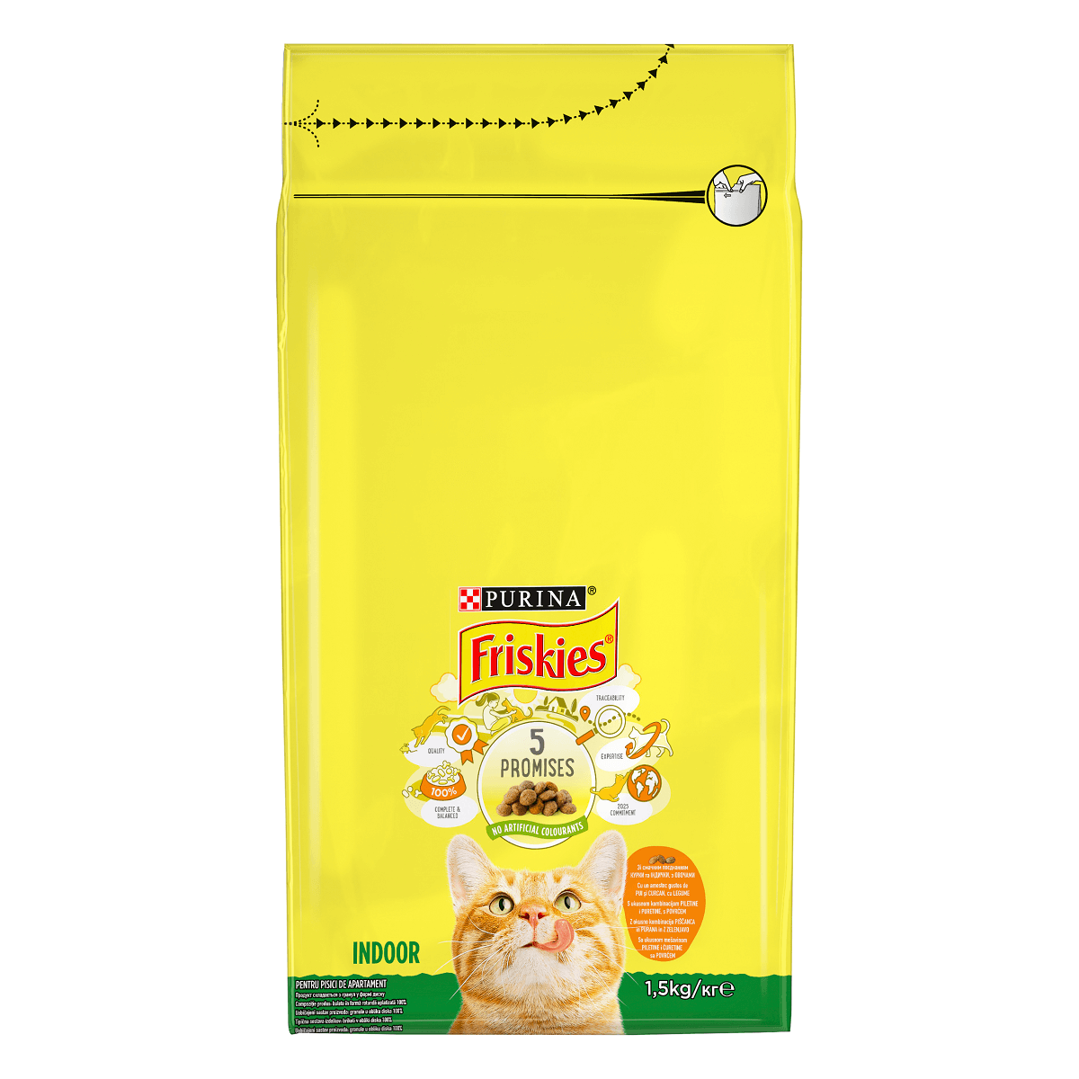PURINA Friskies Adult Indoor, Pui cu Legume, hrană uscată pisici de interior, 1.5kg - poza 1