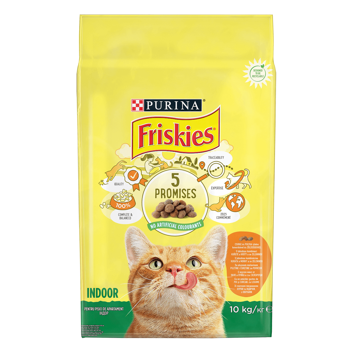 PURINA Friskies Adult Indoor, Pui cu Legume, hrană uscată pisici de interior, 10kg - poza 1
