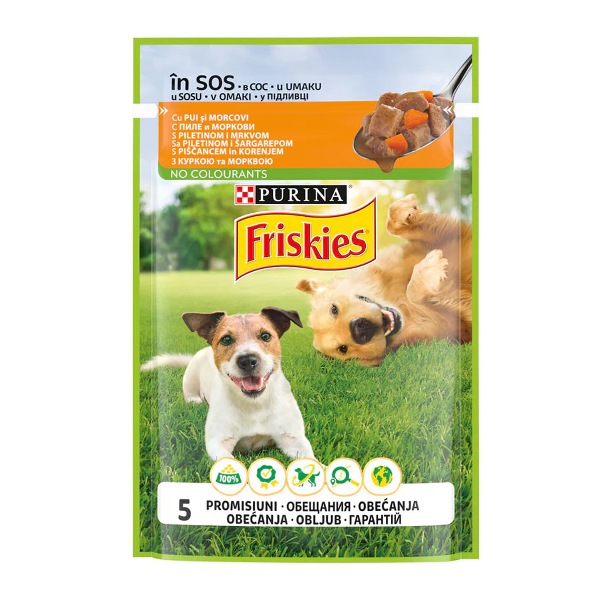 PURINA Friskies Adult, Pui cu Morcov, plic hrană umedă câini, (în sos), 85g - poza 2