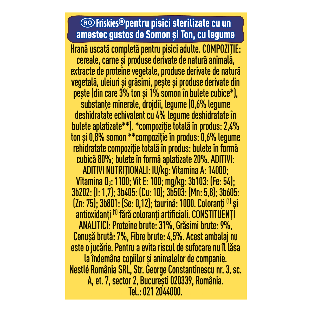 PURINA Friskies Adult Sterilised, Somon cu Legume, hrană uscată pisici sterilizate, 1.5kg - poza 4