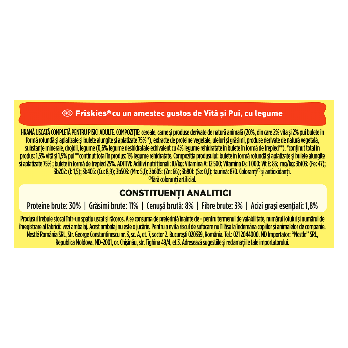 PURINA Friskies Adult, Vită și Pui cu Legume, hrană uscată pisici, 10kg - poza 5