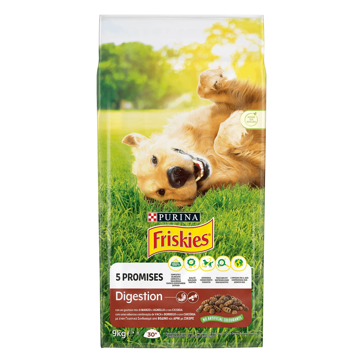 PURINA Friskies Digestion, Vită și Miel cu Cicoare, hrană uscată câini, sensibilități digestive, 9kg - poza 1