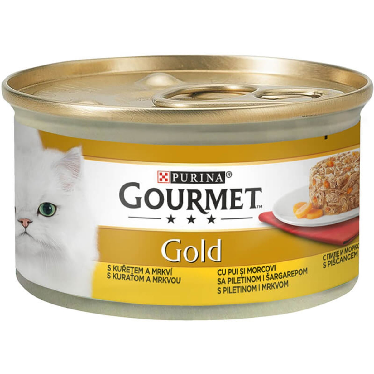 PURINA Gourmet Gold Savoury Cake, Pui cu Morcov, conservă hrană umedă pisici, (bucăți de carne), 85g - poza 3