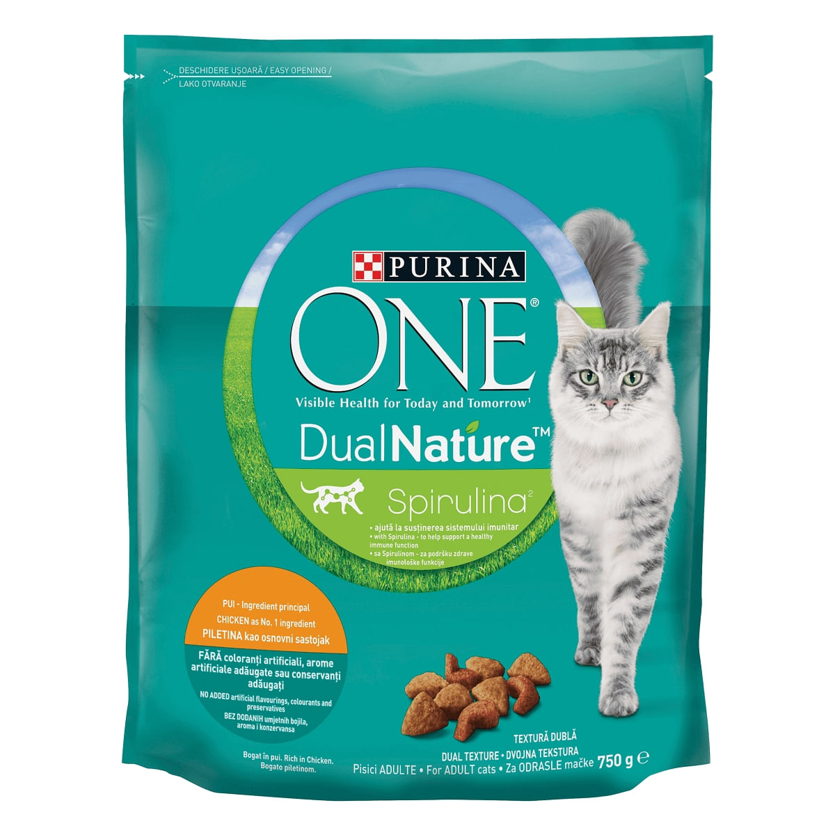 PURINA One DualNature, Pui, hrană uscată pisici adulte, 750g - poza 1