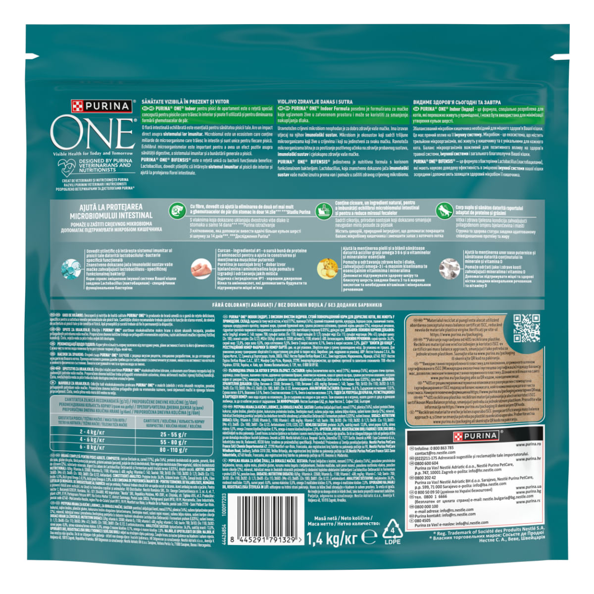 PURINA One Indoor, Curcan și Cereale Integrale, hrană uscată pisici, 1.4kg - poza 3