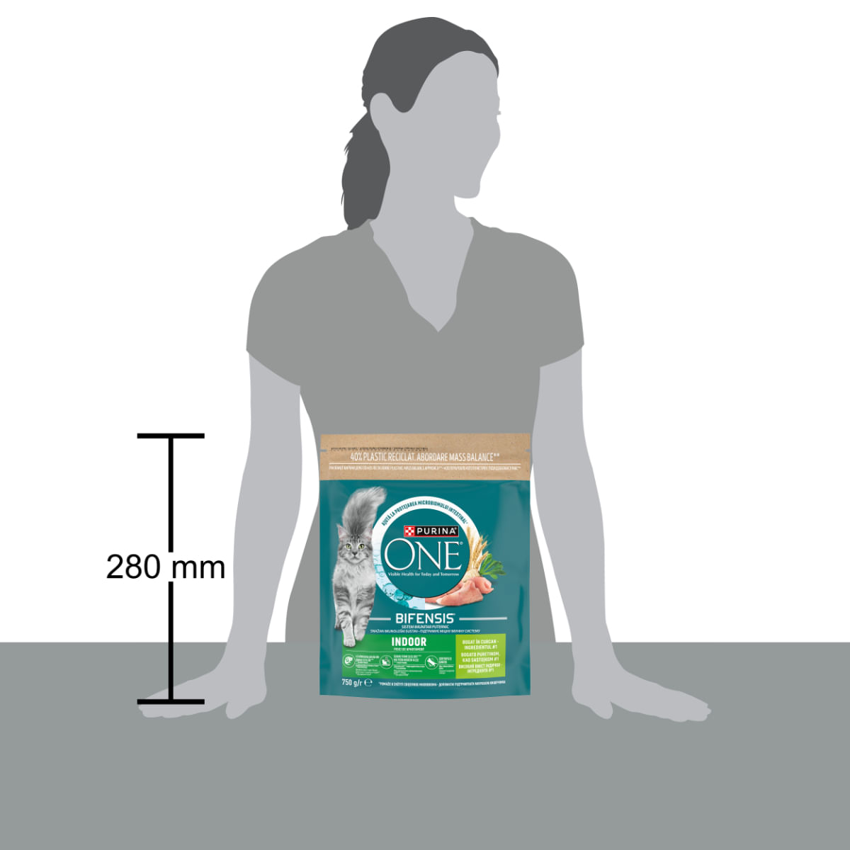 PURINA One Indoor, Curcan și Cereale Integrale, hrană uscată pisici, 750g - poza 4