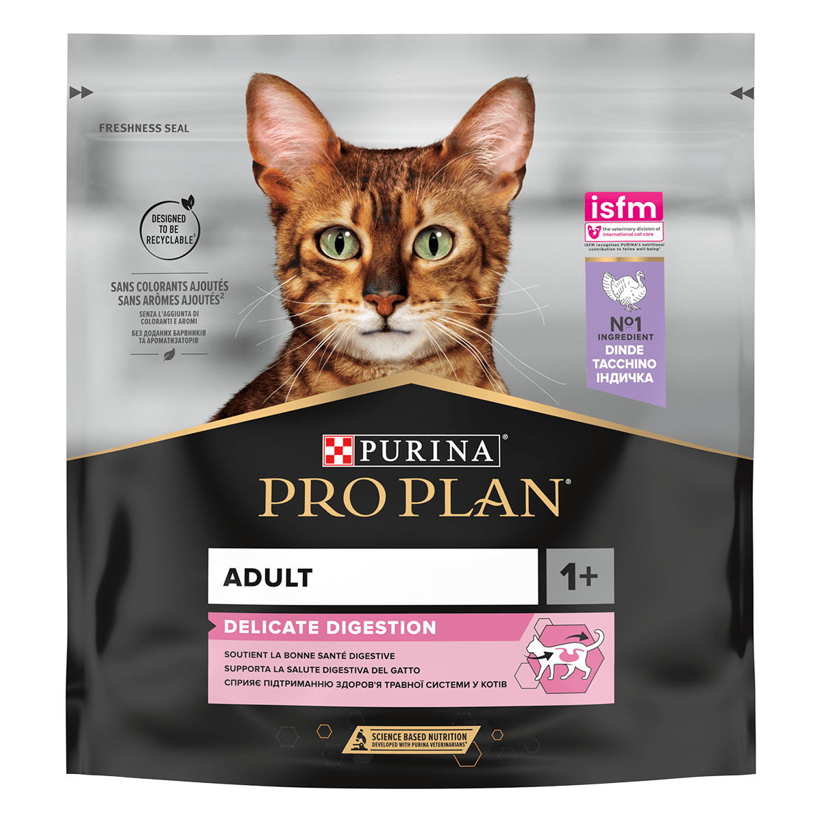 PURINA Pro Plan Delicate OptiDigest Adult, Curcan, hrană uscată pisici, sensibiltăți digestive, 400g - poza 4