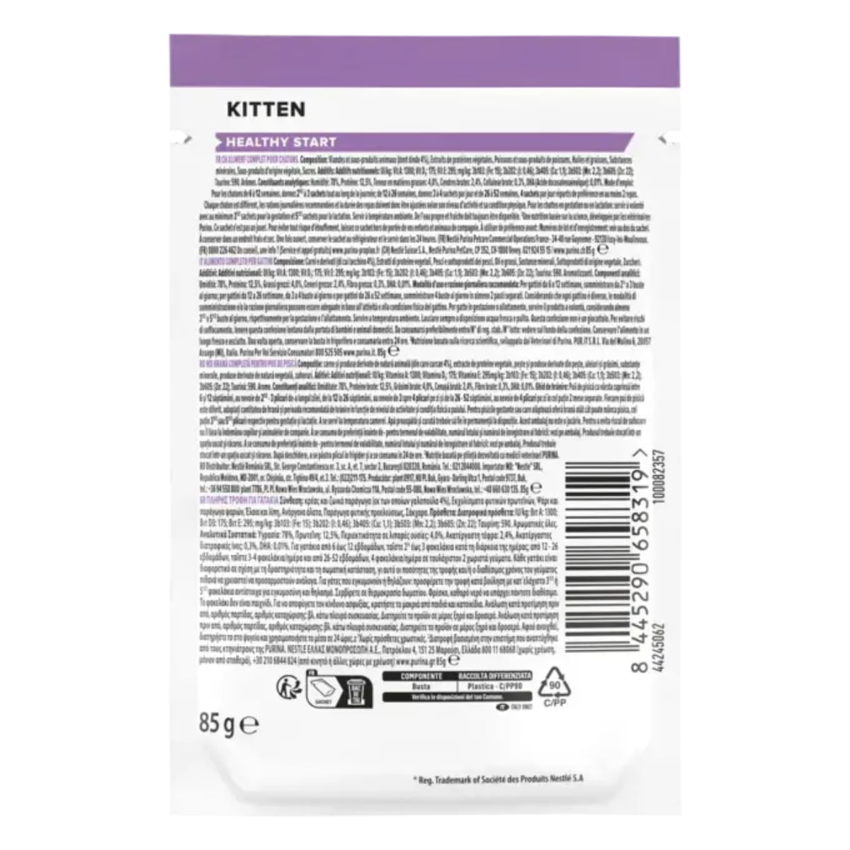 PURINA Pro Plan Healthy Start Kitten, Curcan, plic hrană umedă pisici junior, (în sos), 85g - poza 3