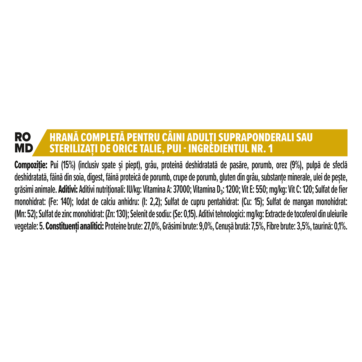 PURINA Pro Plan Light/Sterilised Adult S-XL, Pui, hrană uscată câini sterilizați, 14kg - poza 3