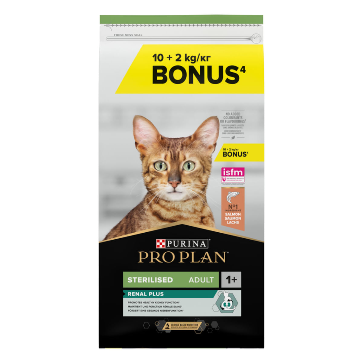 PURINA Pro Plan Renal Plus Sterilised , Somon, hrană uscată pisici sterilizate, 10 + 2kg GRATUIT - poza 1