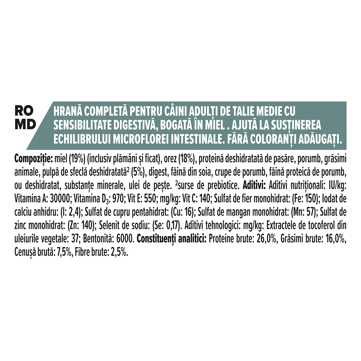 PURINA Pro Plan Sensitive Digestion Medium Adult, M, Miel, hrană uscată câini, sistem digestiv PURINA Pro Plan Sensitive Digestion Adult M, Miel, hrană uscată câini, sensibilități digestive, 14+2.5kg GRATUIT - poza 4