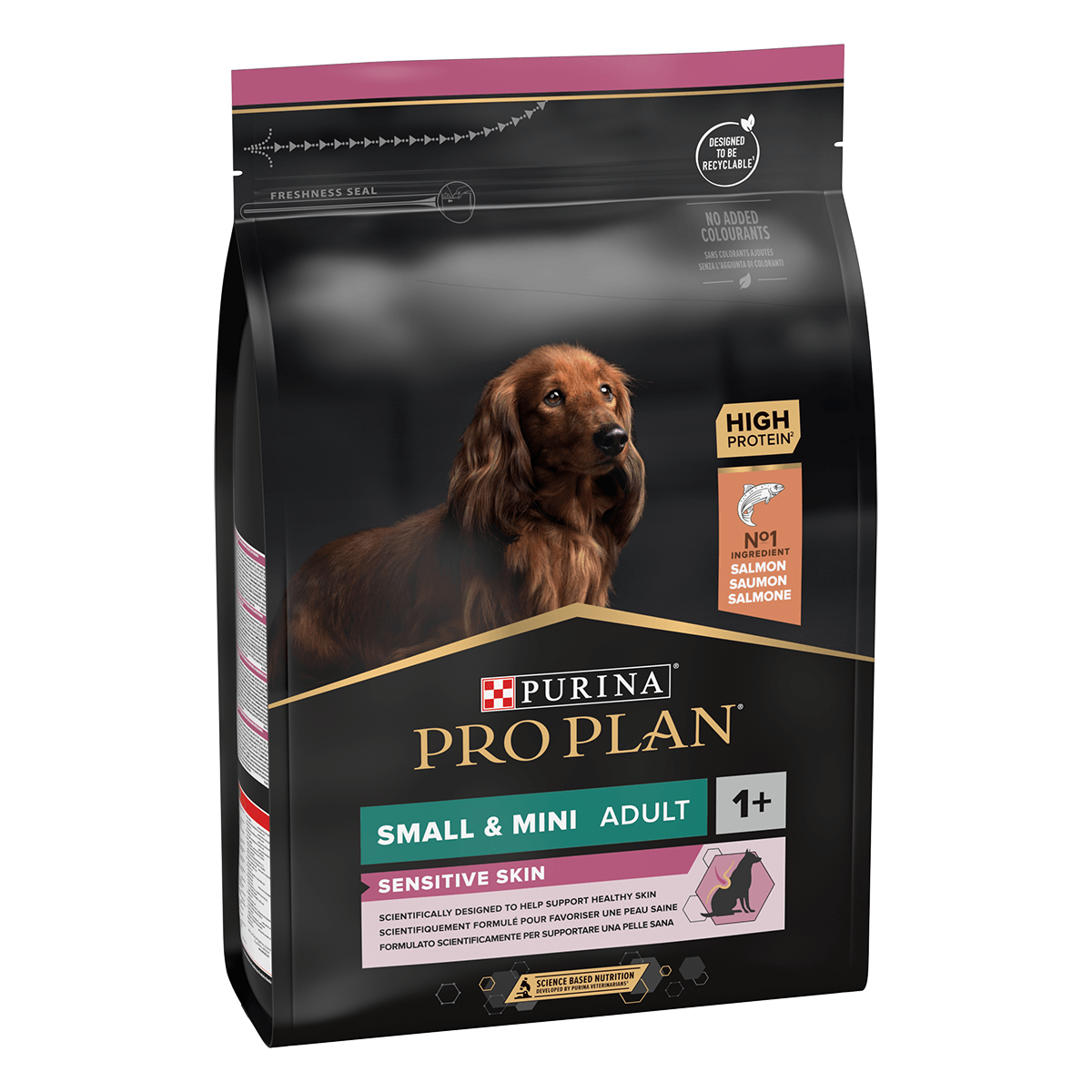 PURINA Pro Plan Sensitive Skin Adult S, Somon, hrană uscată câini, piele și blană, 3kg - poza 1