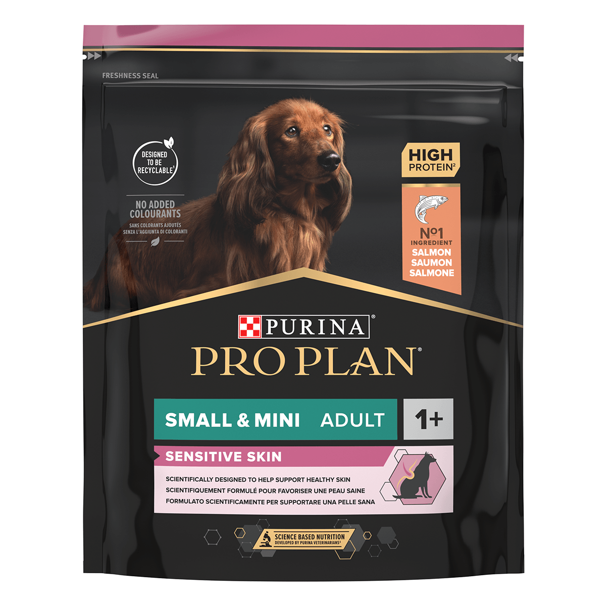 PURINA Pro Plan Sensitive Skin Adult S, Somon, hrană uscată câini, piele și blană, 700g - poza 1