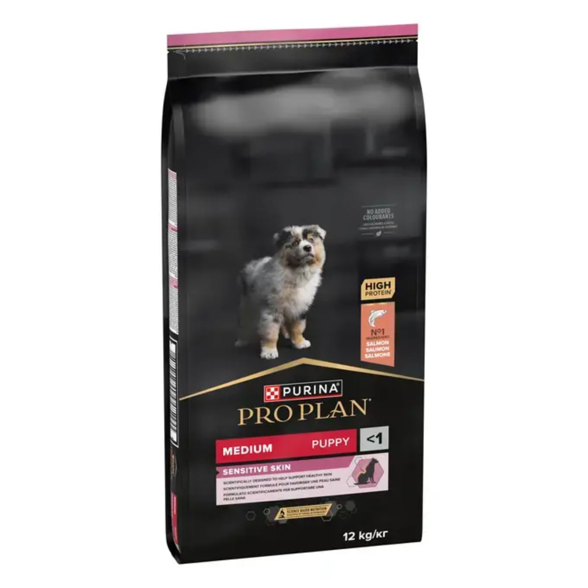 PURINA Pro Plan Sensitive Skin Medium Puppy, M, Somon, hrană uscată câini junior, piele & blană, 12kg - poza 3