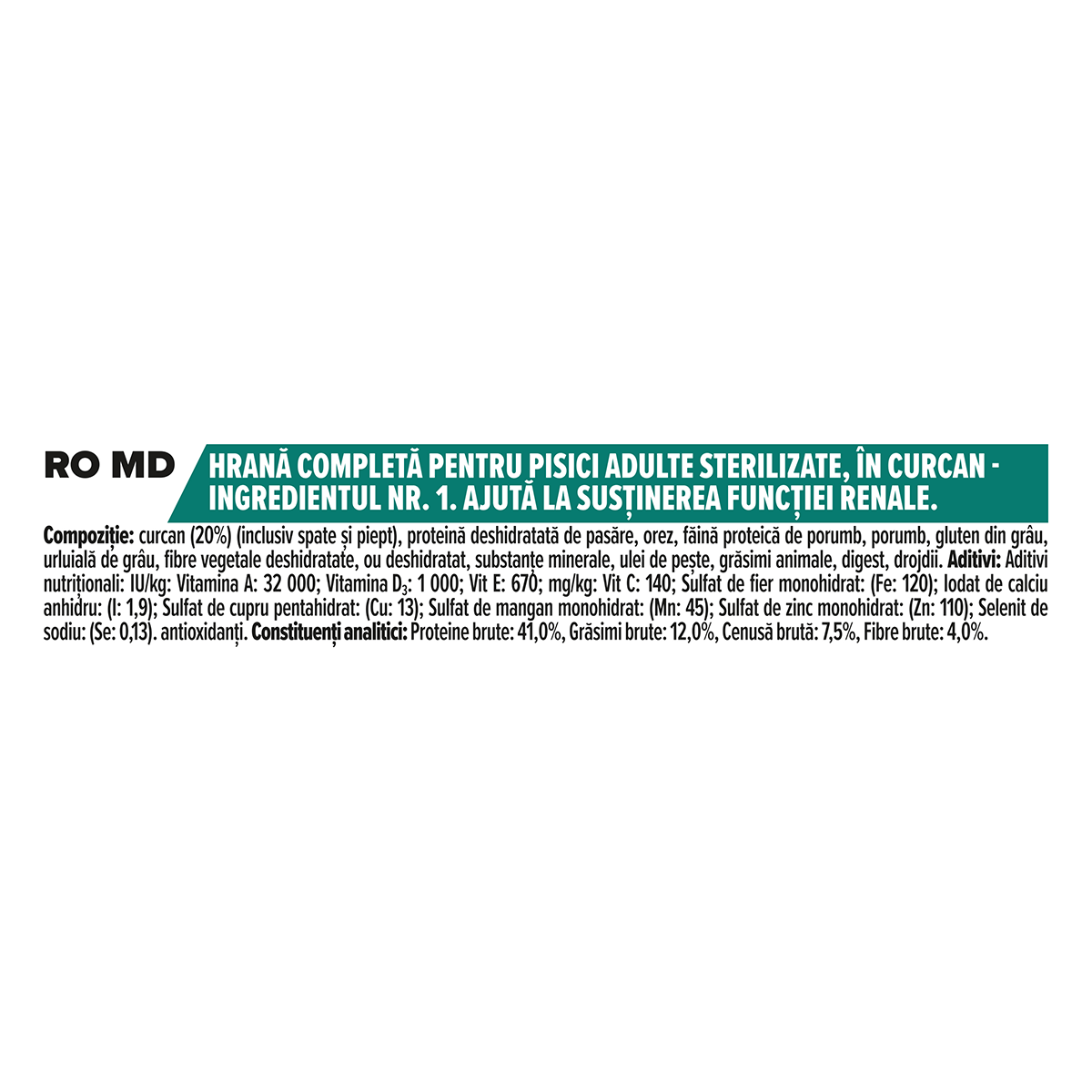 PURINA Pro Plan Sterilised OptiRenal, Curcan, hrană uscată pisici sterilizate, 10kg - poza 4