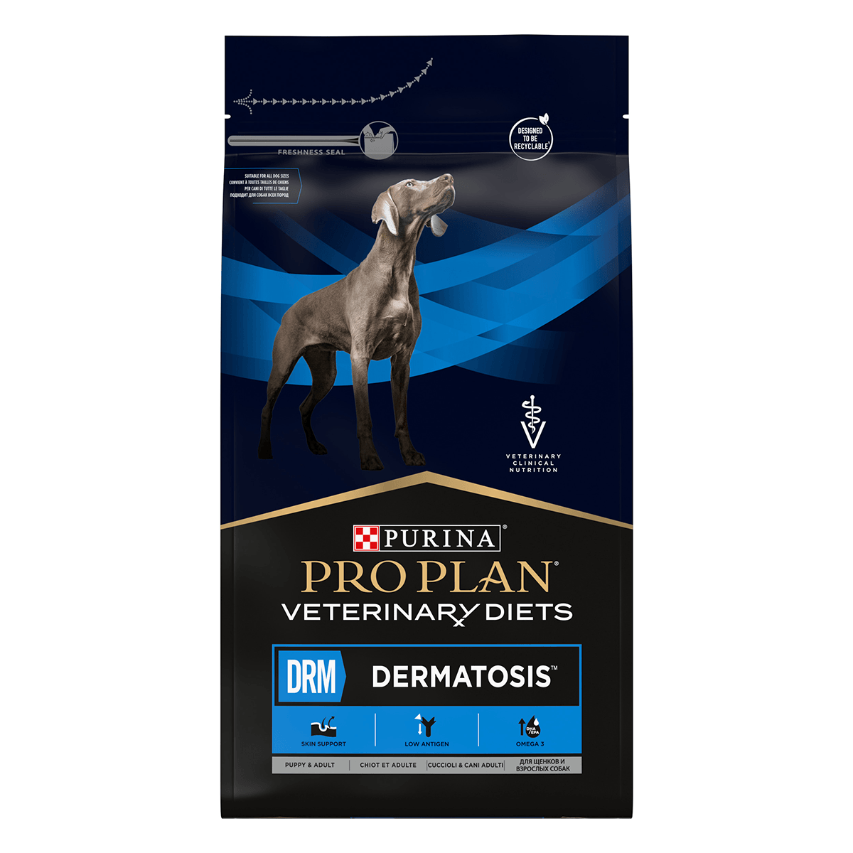 PURINA Pro Plan Veterinary Diets Dermatosis, dietă veterinară câini, hrană uscată, afecțiuni dermatologice, 12kg - poza 1