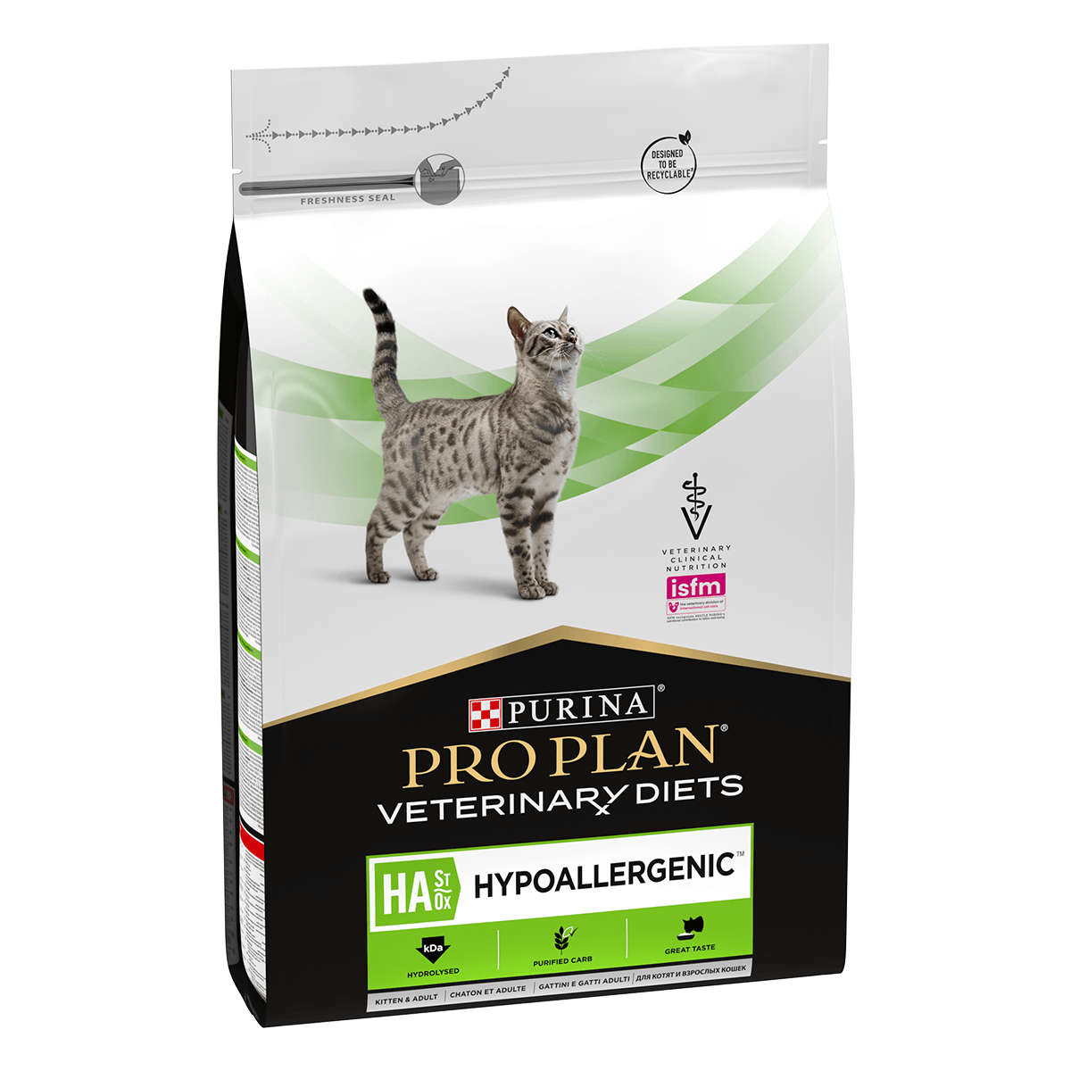 PURINA Pro Plan Veterinary Diets Hypoallergenic, dietă veterinară pisici, hrană uscată, afecțiuni digestive și dermatologice, 3.5kg - poza 1