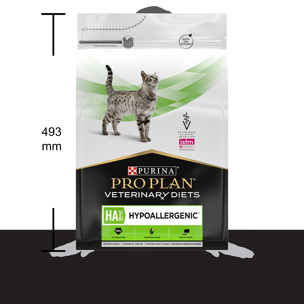 PURINA Pro Plan Veterinary Diets Hypoallergenic, dietă veterinară pisici, hrană uscată, afecțiuni digestive și dermatologice, 3.5kg - poza 2