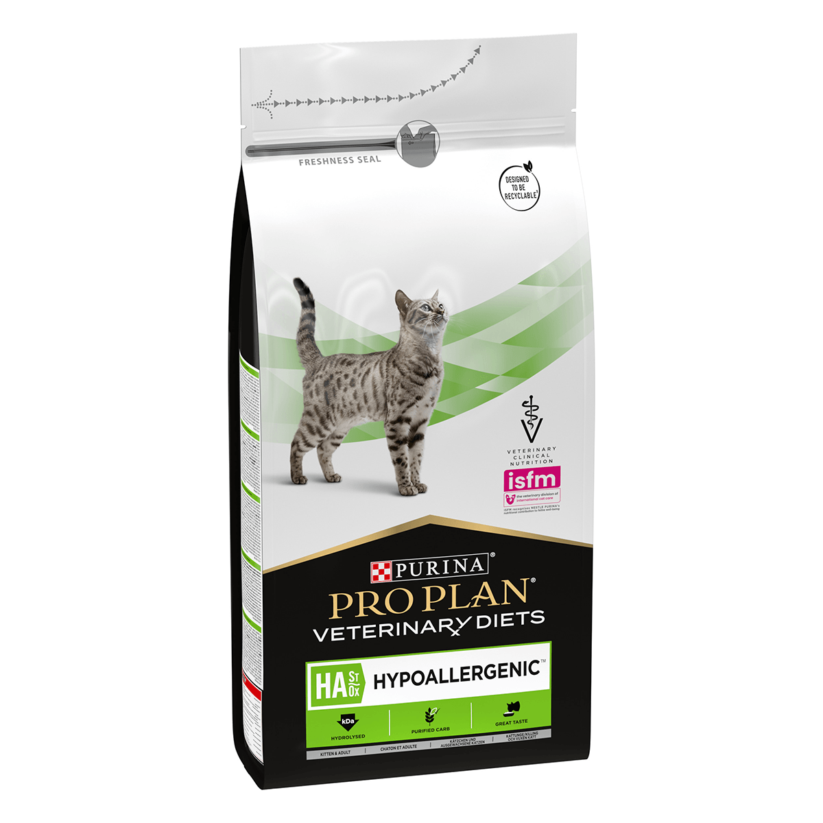 PURINA Pro Plan Veterinary Diets Hypoallergenic, dietă veterinară pisici, hrană uscată, afecțiuni digestive și dermatologice, 1.3kg - poza 1