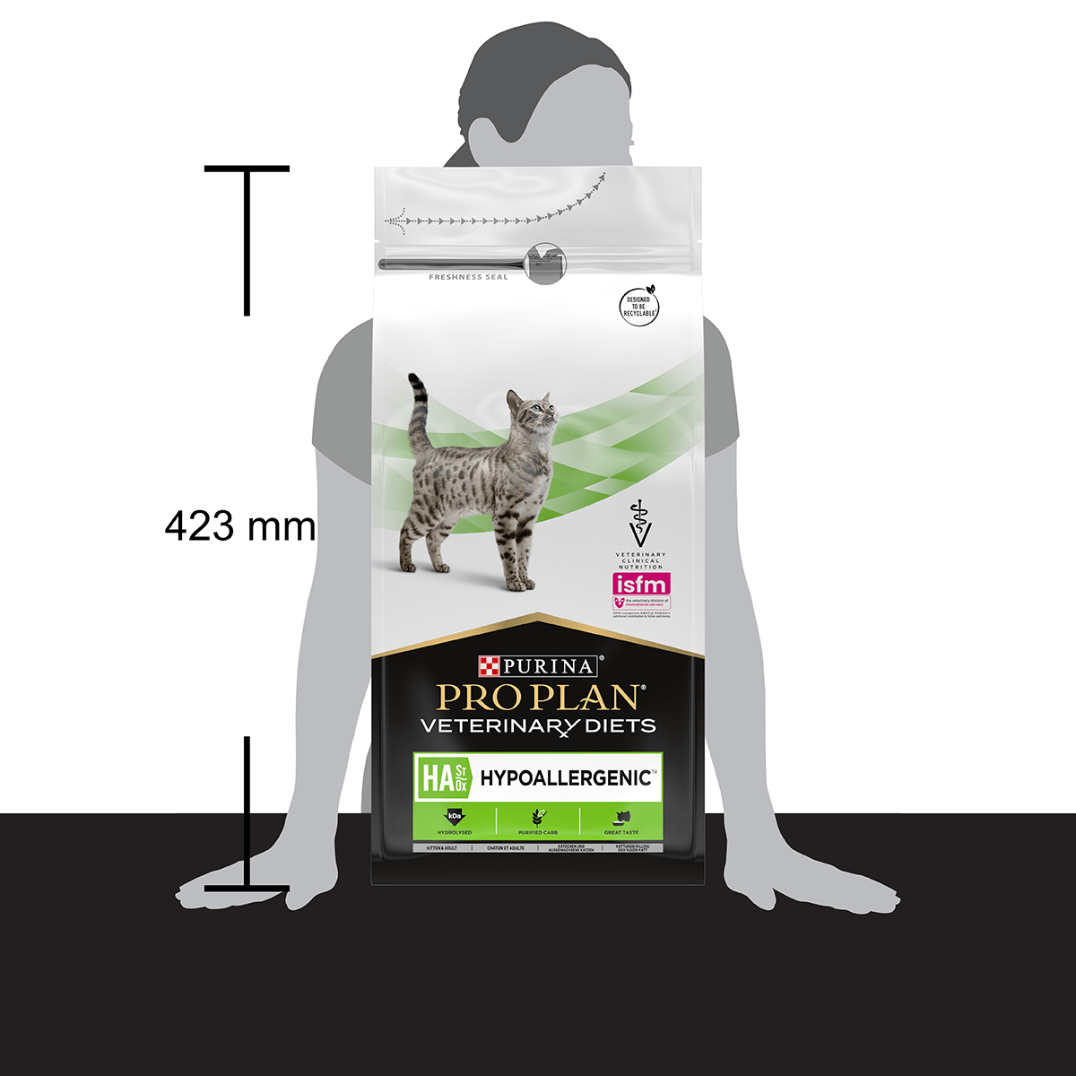PURINA Pro Plan Veterinary Diets Hypoallergenic, dietă veterinară pisici, hrană uscată, afecțiuni digestive și dermatologice, 1.3kg - poza 2