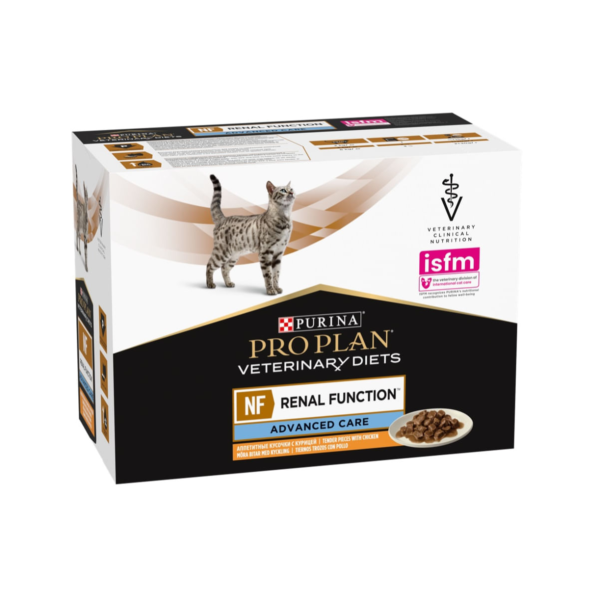 PURINA Pro Plan Veterinary Diets NF Advance Care, Pui, dietă veterinară, plic hrană umedă pisici, sistem renal, (în aspic), bax, 850g - poza 1