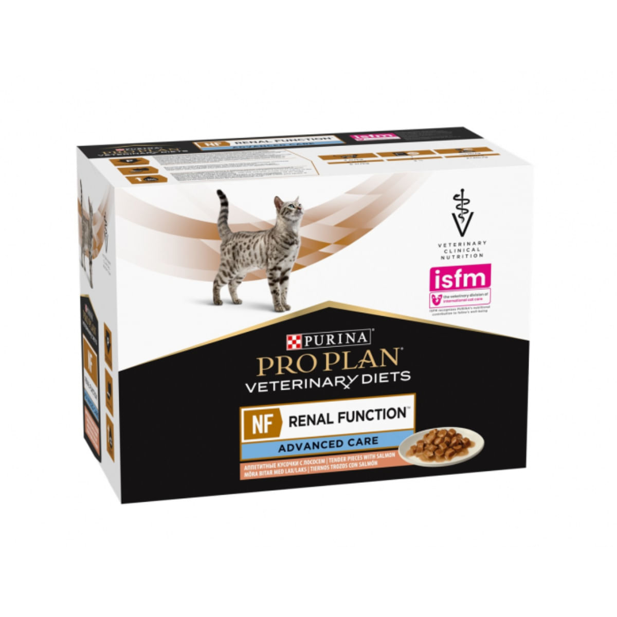 PURINA Pro Plan Veterinary Diets NF Advance Care, Somon, dietă veterinară, plic hrană umedă pisici, sistem renal, (în aspic), bax, 850g - poza 1