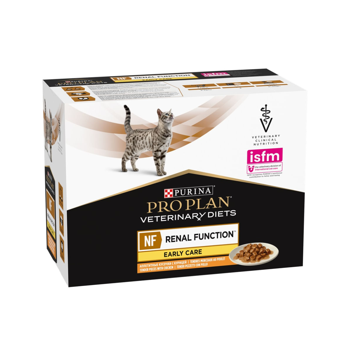 PURINA Pro Plan Veterinary Diets NF Early Care, Pui, dietă veterinară, plic hrană umedă pisici, sistem renal, (în aspic), bax, 850g - poza 1