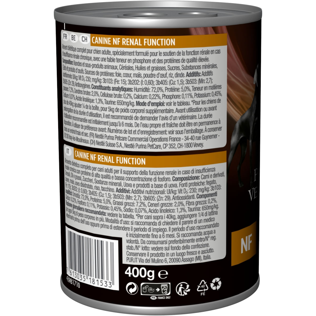 PURINA Pro Plan Veterinary Diets Renal Function Mousse, dietă veterinară câini, conservă hrană umedă, afecțiuni renale, 400g - poza 3